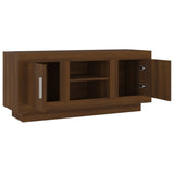 Meuble TV chêne marron 102x35x45 cm bois d'ingénierie