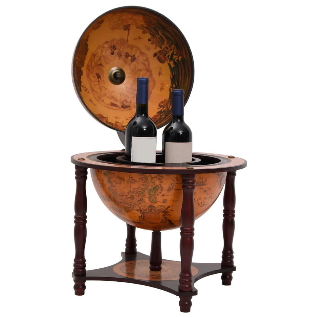 Support à vin bar forme globe Marron Bois d'eucalyptus massif