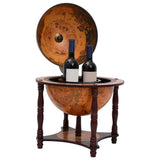 Support à vin bar forme globe Marron Bois d'eucalyptus massif