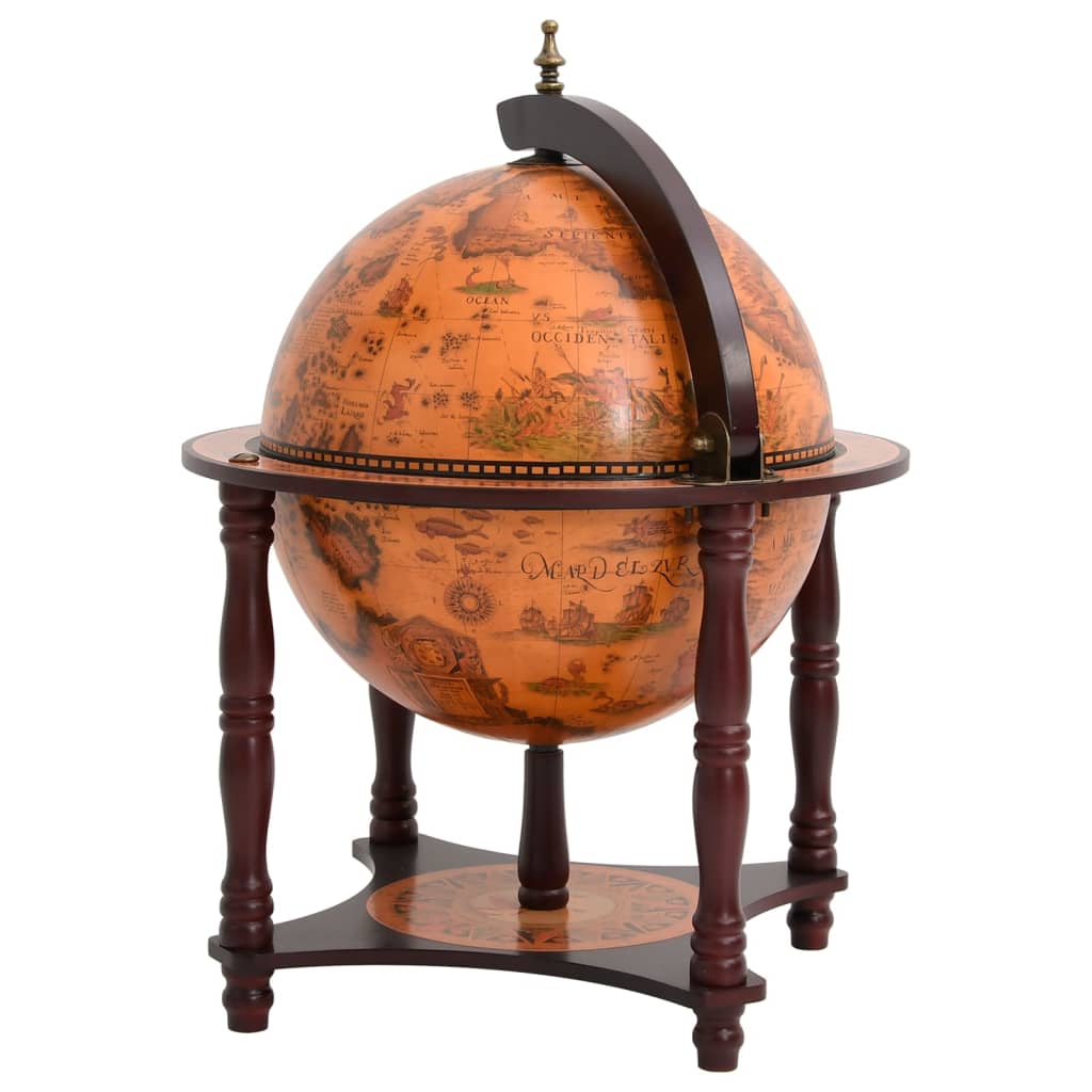 Support à vin bar forme globe Marron Bois d'eucalyptus massif