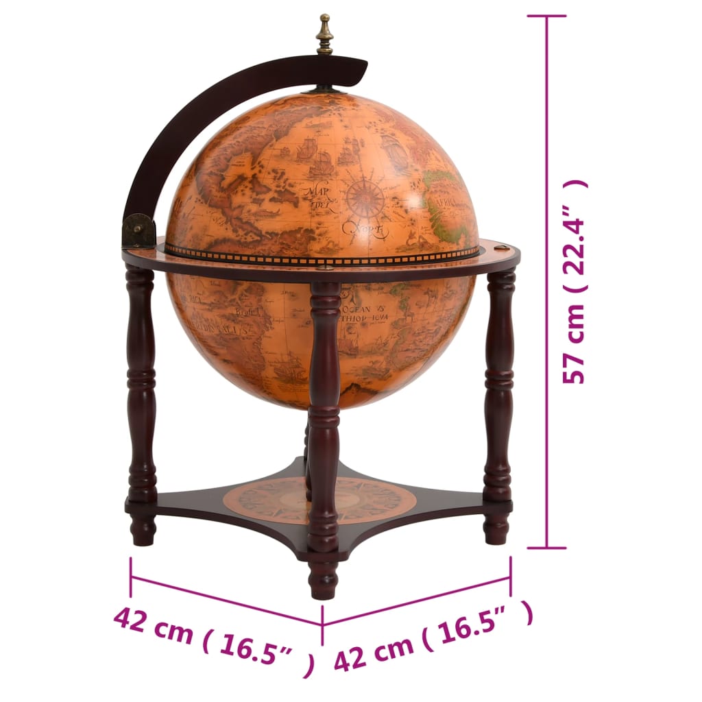 Support à vin bar forme globe Marron Bois d'eucalyptus massif