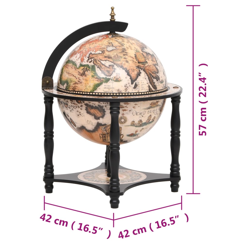 Support à vin bar forme globe Noir Bois d'eucalyptus massif