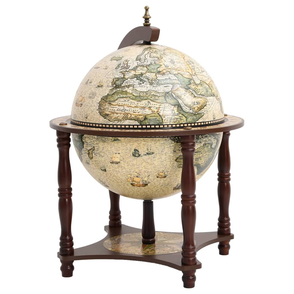 Support à vin bar forme globe Marron Bois d'eucalyptus massif