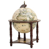 Support à vin bar forme globe Marron Bois d'eucalyptus massif