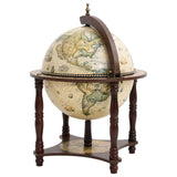 Support à vin bar forme globe Marron Bois d'eucalyptus massif