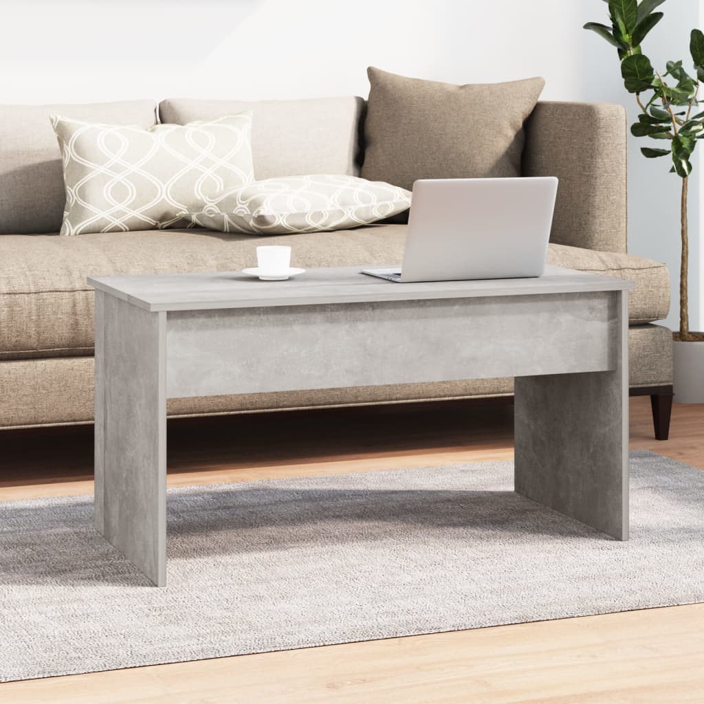 Table basse gris béton 102x50,5x52,5 cm bois d'ingénierie