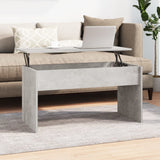 Table basse gris béton 102x50,5x52,5 cm bois d'ingénierie