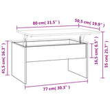 Couchtisch Weiß 80x50,5x41,5 cm Holzwerkstoff