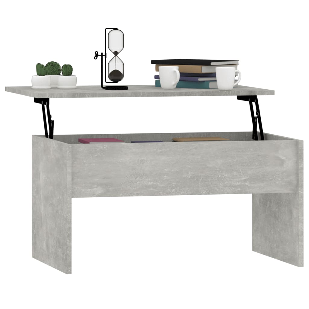 Table basse gris béton 80x50,5x41,5 cm bois d'ingénierie