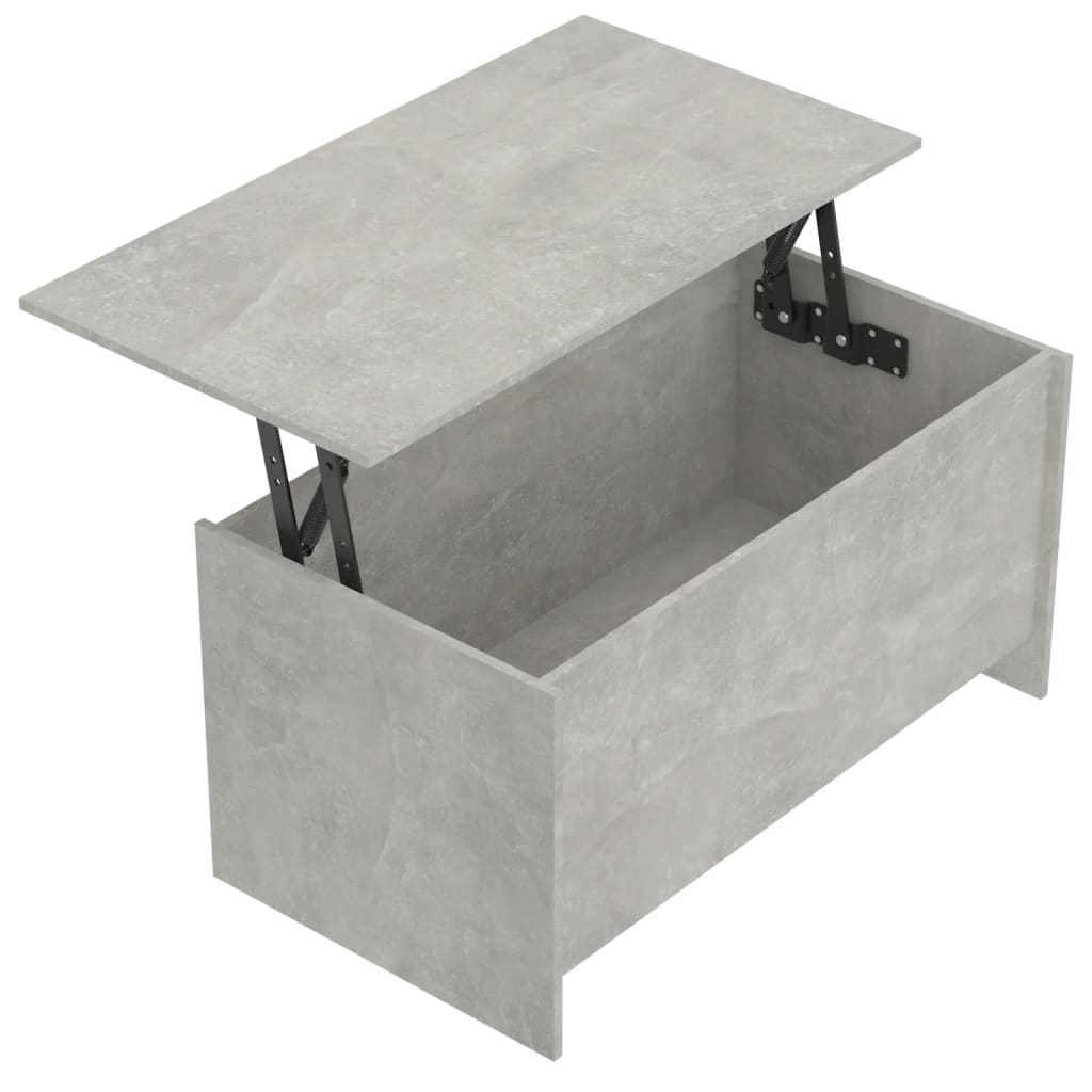 Table basse gris béton 102x55,5x52,5 cm bois d'ingénierie