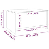 Weißer Couchtisch 80x55,5x41,5 cm, Holzwerkstoff