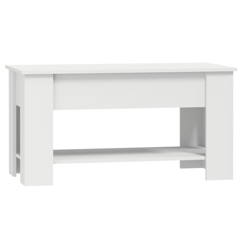 White coffee table 101x49x52 cm engineered wood