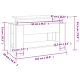 Weißer Couchtisch 101x49x52 cm aus Holzwerkstoff