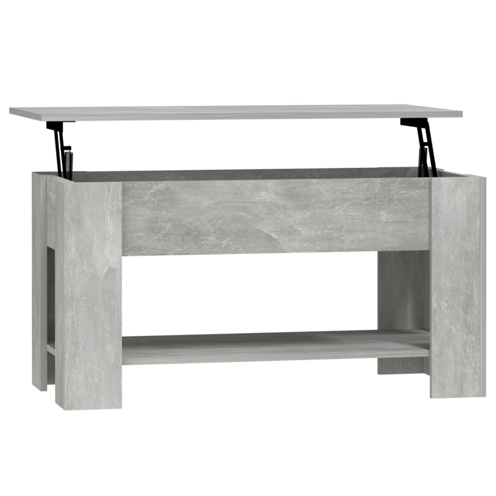 Table basse gris béton 101x49x52 cm bois d'ingénierie