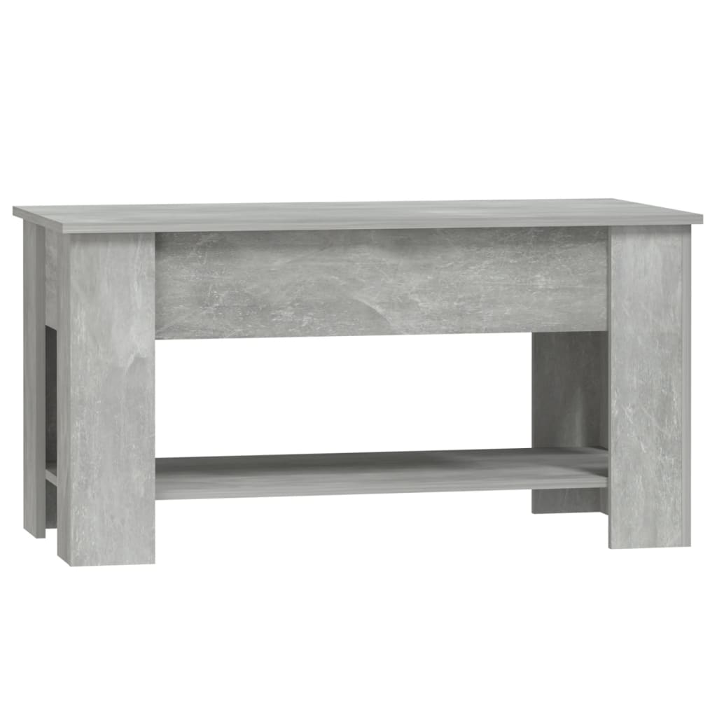 Table basse gris béton 101x49x52 cm bois d'ingénierie