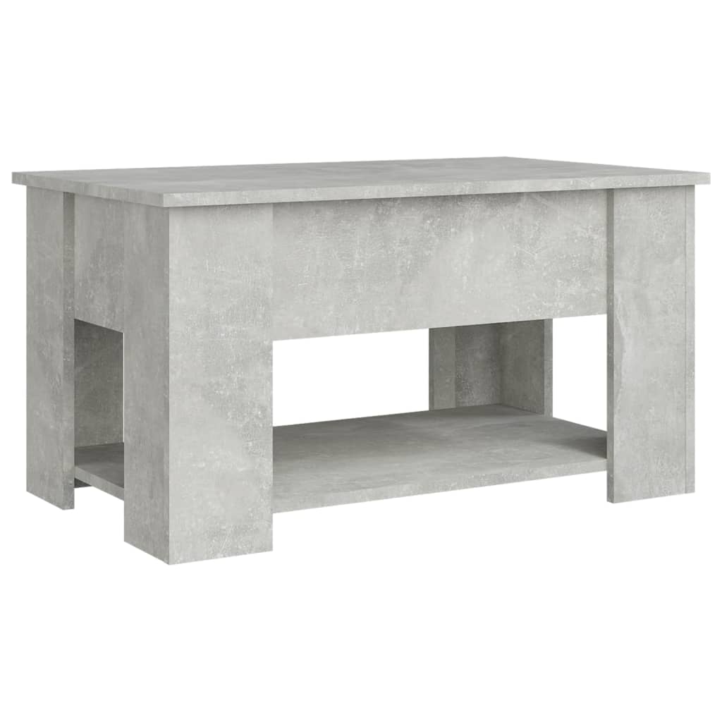 Betongrauer Couchtisch 79x49x41 cm, Holzwerkstoff