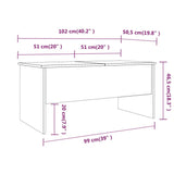 Couchtisch Weiß 102x50,5x46,5 cm Holzwerkstoff