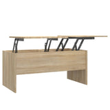 Table basse chêne sonoma 102x50,5x46,5 cm bois d'ingénierie