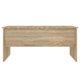 Table basse chêne sonoma 102x50,5x46,5 cm bois d'ingénierie