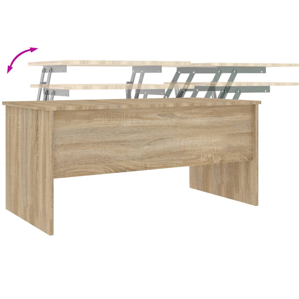 Table basse chêne sonoma 102x50,5x46,5 cm bois d'ingénierie