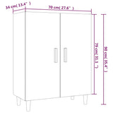 Buffet Blanc brillant 70x34x90 cm Bois d'ingénierie