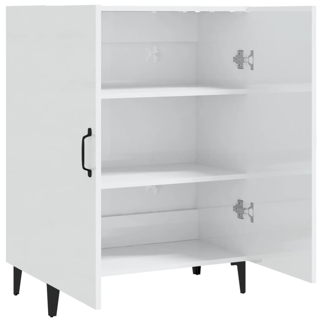 Buffet Blanc brillant 70x34x90 cm Bois d'ingénierie