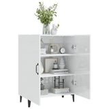 Buffet Blanc brillant 70x34x90 cm Bois d'ingénierie