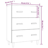 Buffet Blanc 70x34x90 cm Bois d'ingénierie