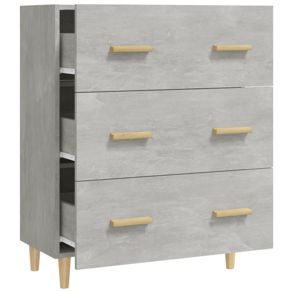 Buffet Gris béton 70x34x90 cm Bois d'ingénierie