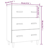 Buffet Gris béton 70x34x90 cm Bois d'ingénierie