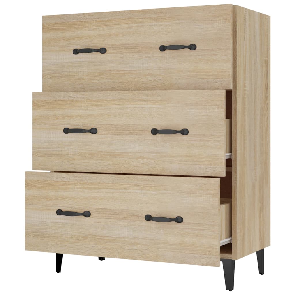 Buffet chêne sonoma 69,5x34x90 cm bois d'ingénierie