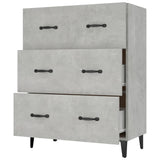 Buffet gris béton 69,5x34x90 cm bois d'ingénierie