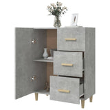 Buffet gris béton 69,5x34x90 cm bois d'ingénierie