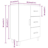 Buffet gris béton 69,5x34x90 cm bois d'ingénierie