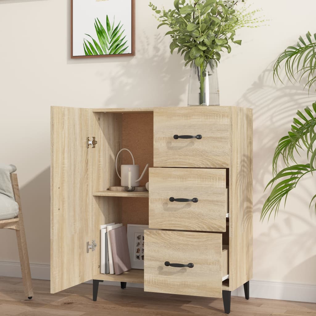 Sideboard aus Sonoma-Eiche, 69,5 x 34 x 90 cm, Holzwerkstoff