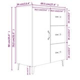 Sideboard aus Sonoma-Eiche, 69,5 x 34 x 90 cm, Holzwerkstoff