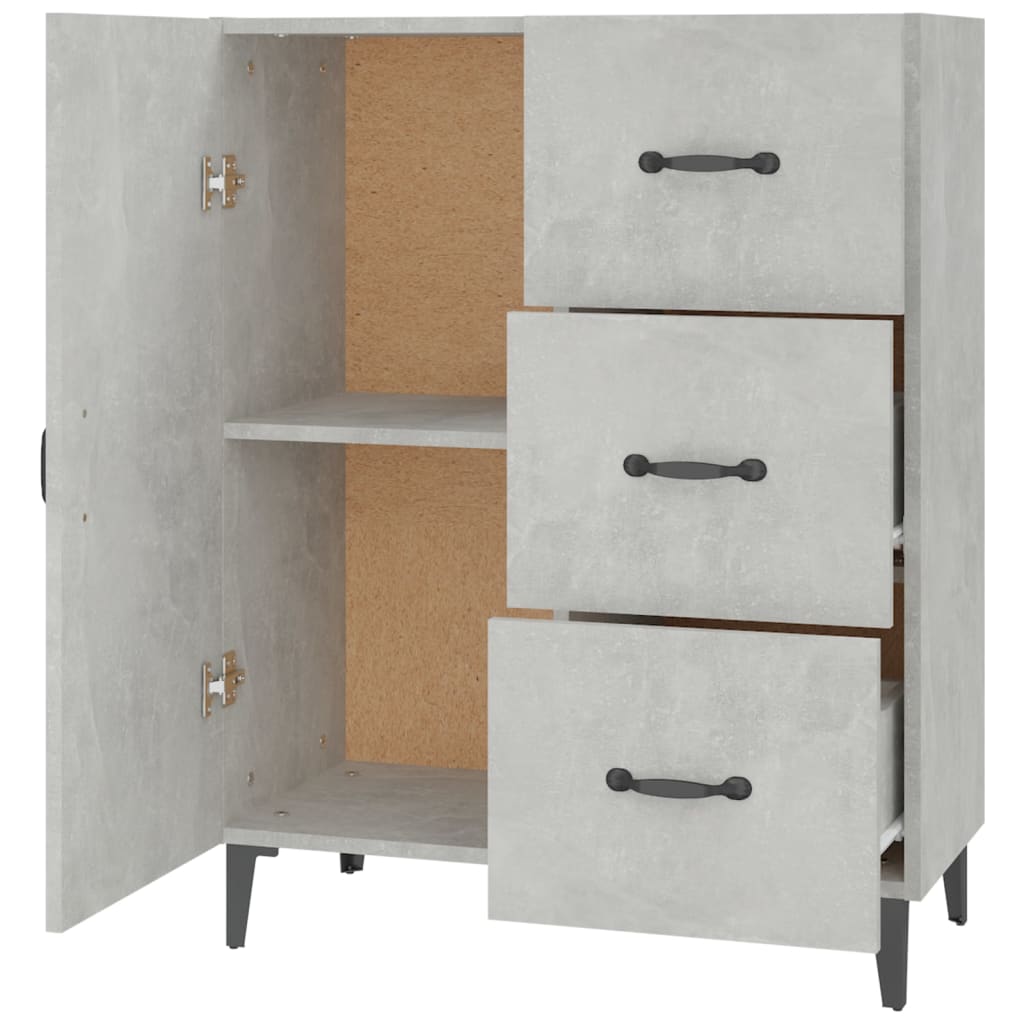 Buffet gris béton 69,5x34x90 cm bois d'ingénierie