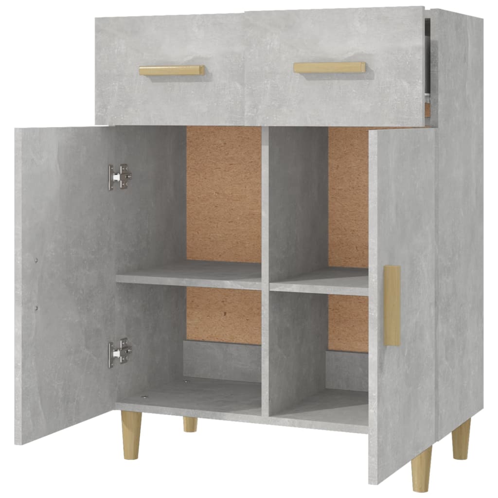 Betongraues Sideboard 69,5 x 34 x 89 cm, Holzwerkstoff