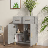 Betongraues Sideboard 69,5 x 34 x 89 cm, Holzwerkstoff