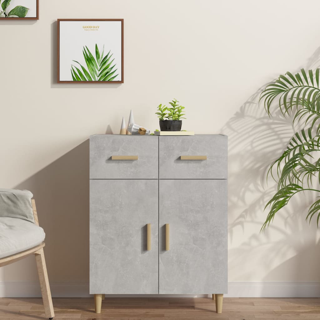 Betongraues Sideboard 69,5 x 34 x 89 cm, Holzwerkstoff