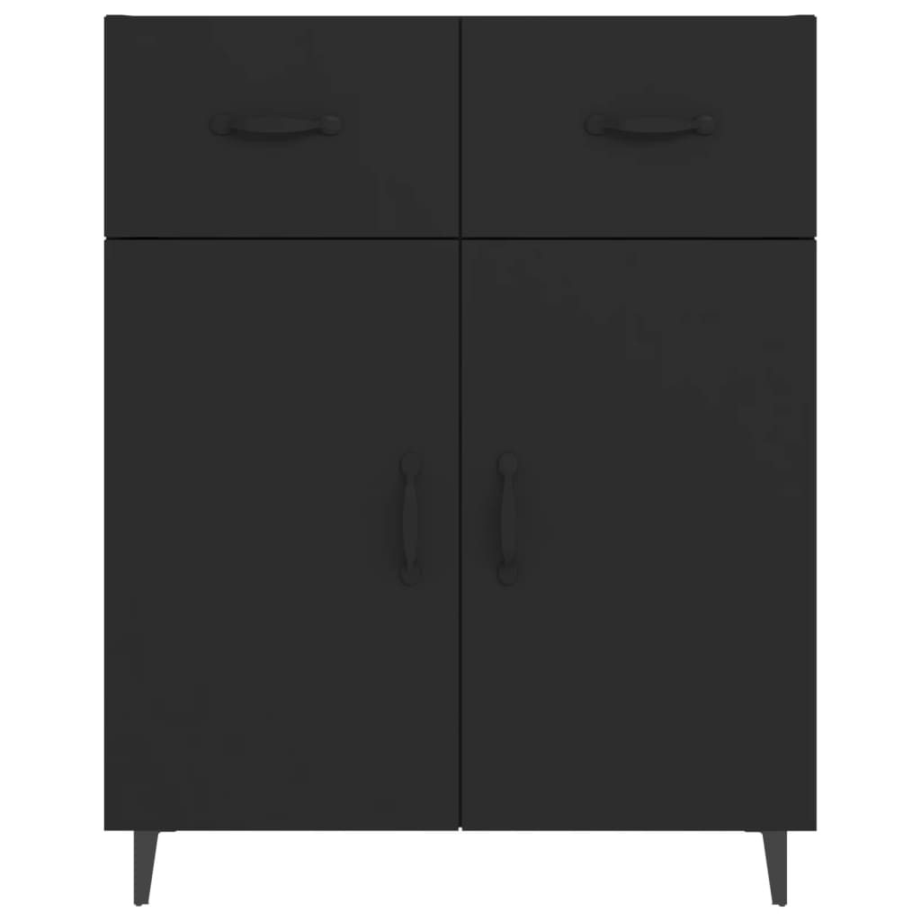 Buffet noir 69,5x34x90 cm bois d'ingénierie