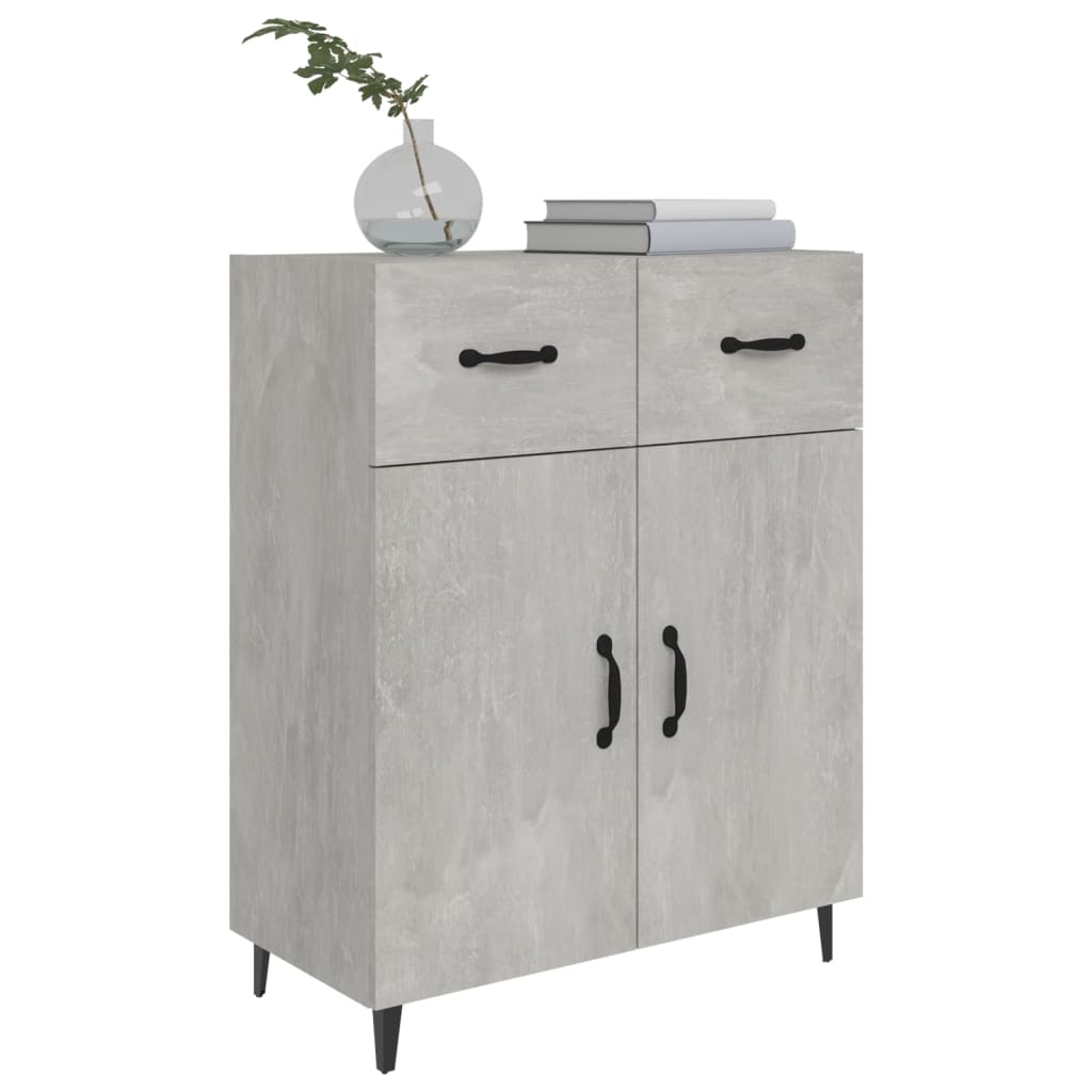 Concrete gray sideboard 69.5x34x90 cm engineered wood