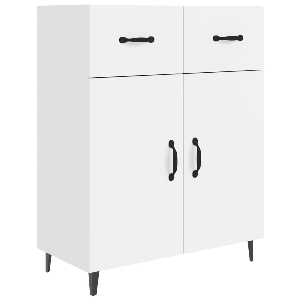 Sideboard Glossy white 69.5x34x90 cm Engineered wood