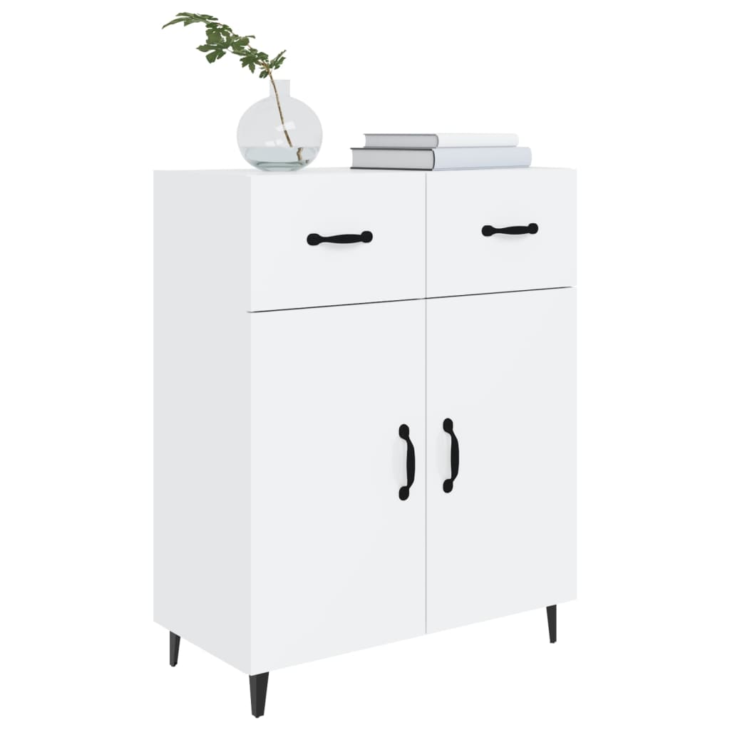 Sideboard Glossy white 69.5x34x90 cm Engineered wood