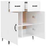 Sideboard Glossy white 69.5x34x90 cm Engineered wood