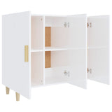 Buffet blanc brillant 90x34x80 cm bois d'ingénierie