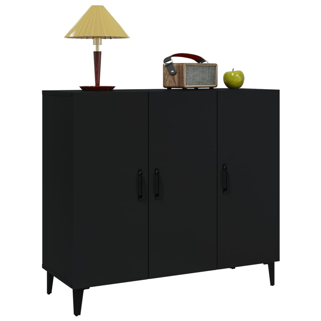 Schwarzes Sideboard 90x34x80 cm aus Holzwerkstoff