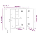 Schwarzes Sideboard 90x34x80 cm aus Holzwerkstoff