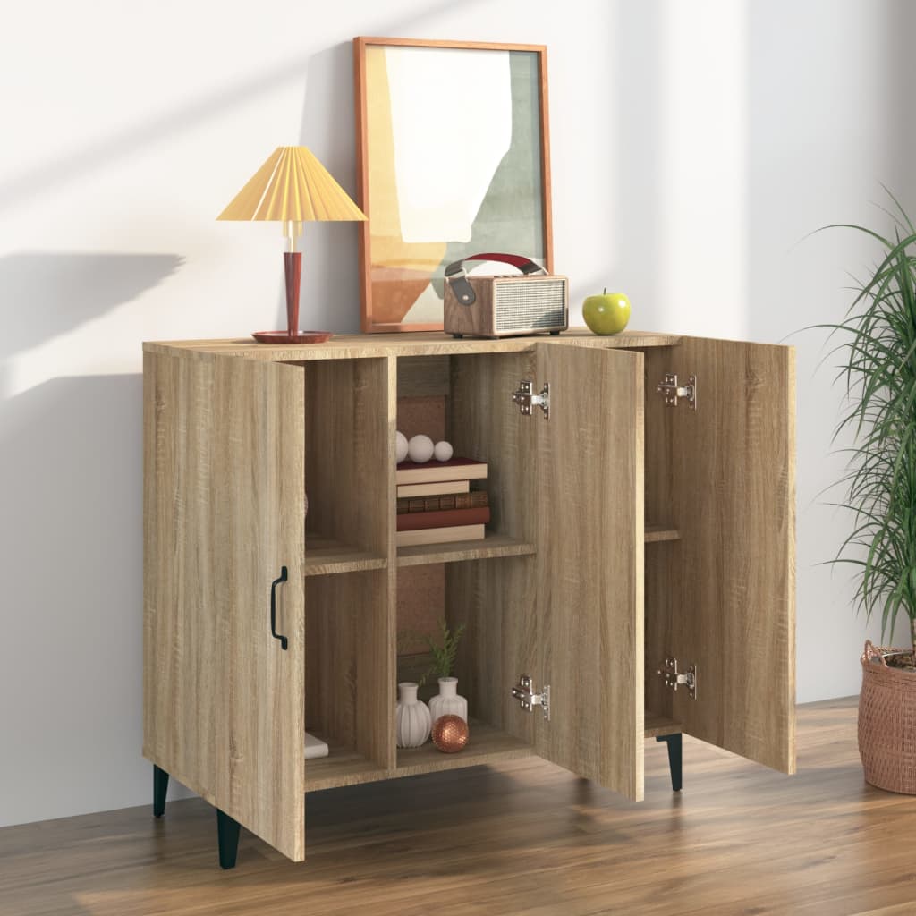 Buffet chêne sonoma 90x34x80 cm bois d'ingénierie