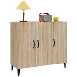 Buffet chêne sonoma 90x34x80 cm bois d'ingénierie